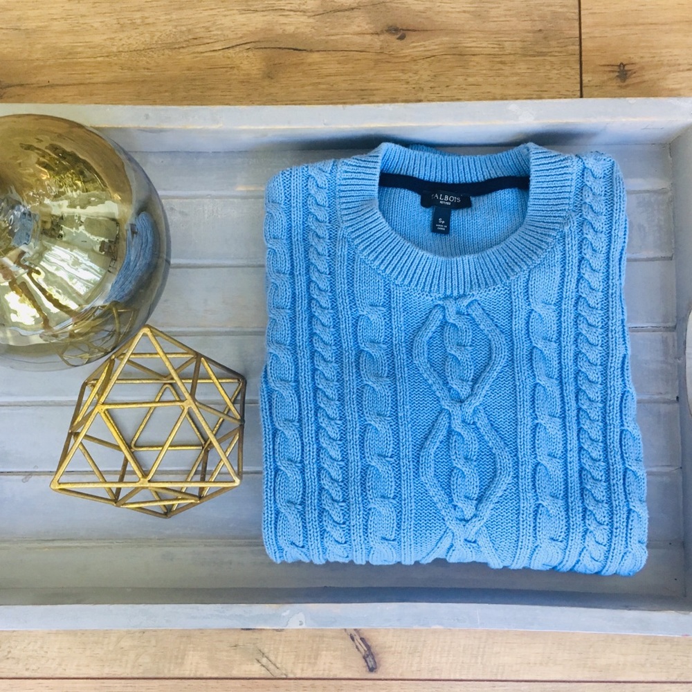 Talbots Cable-Knit Crew Neck Sweater